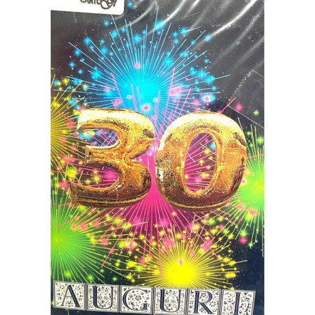 BIGLIETTO B/C FUOCHI D'ARTIFICIO 30 ANNI EAN 8056860792991 INGROSSO BIGLIETTI COMPLEANNO