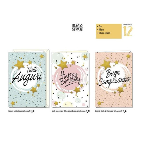 BIGLIETTO COMPLEANNO BC.6455 EAN 8001608364558 INGROSSO BIGLIETTI COMPLEANNO