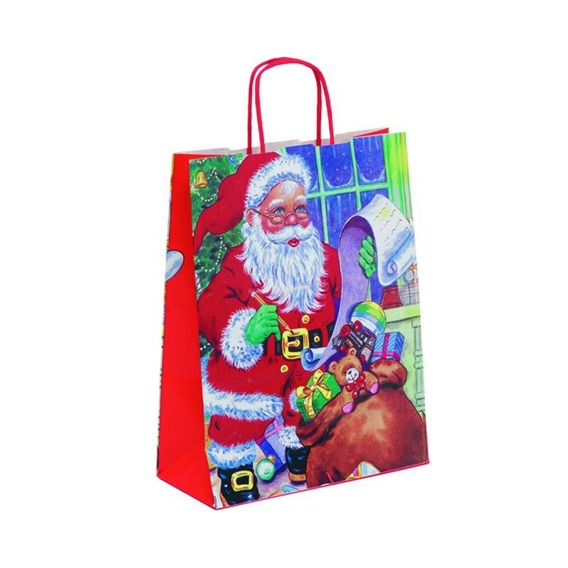 SHOPPER BABBO NATALE CM. 24X31 EAN 8010598362277 INGROSSO SACCHETTI E SHOPPER NATALIZI