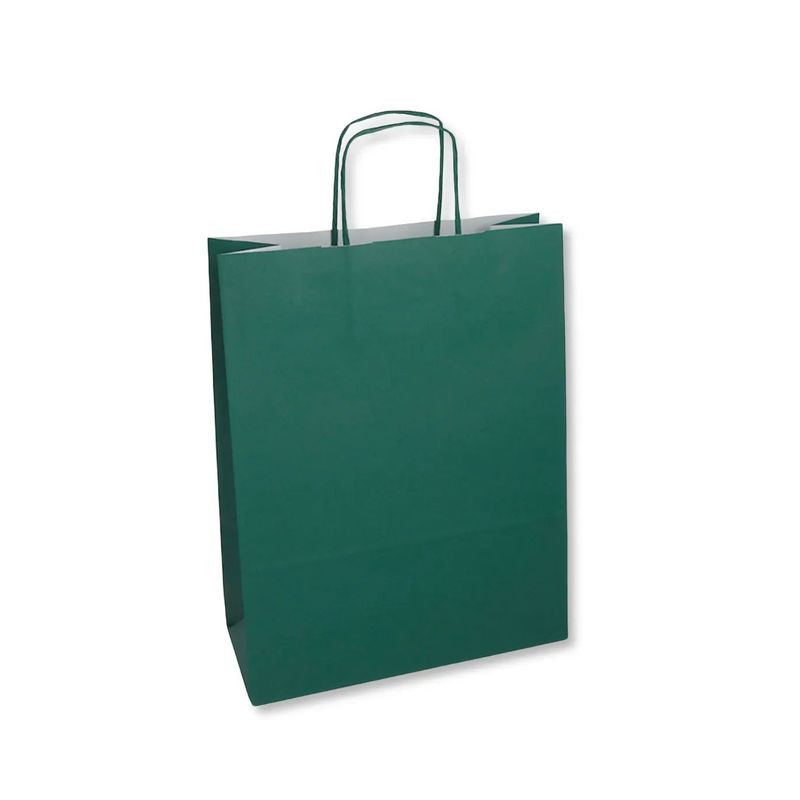SHOPPER CARTA 54X49 VERDE BOSCO C.25 EAN 80000414 INGROSSO SACCHETTI E SHOPPER REGALO