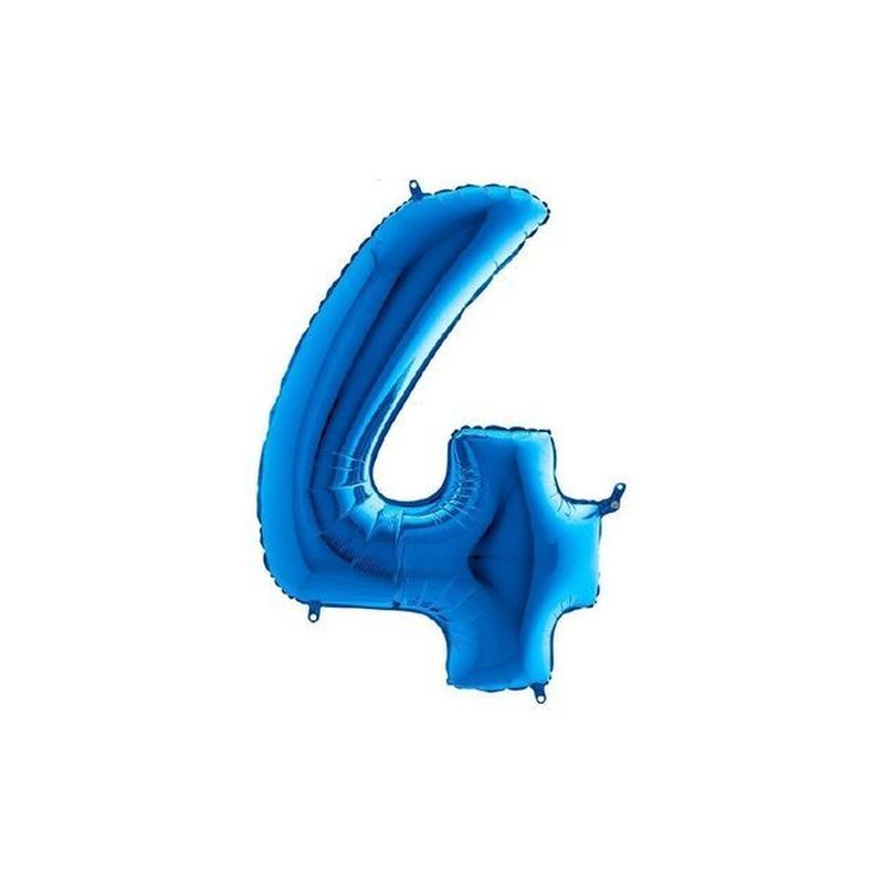 PALLONCINO MYLAR N. 4 BLU MEGA 101CM EAN 8032685998664 INGROSSO PALLONCINI COMPLEANNO