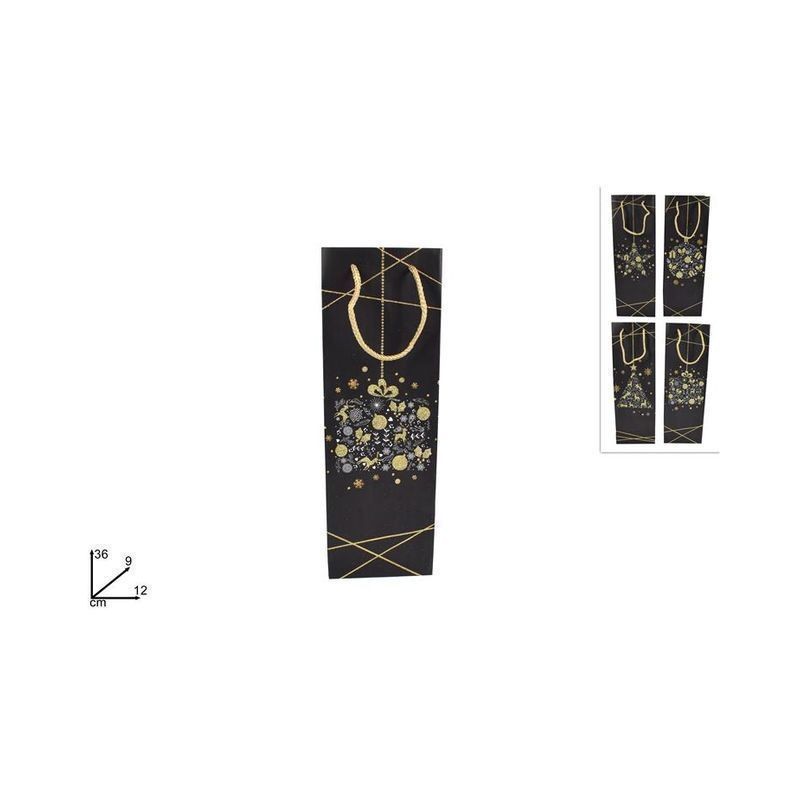 BUSTA REGALO 36X12X10 NERA DEC.MERRY CHR EAN 8053482022574 INGROSSO SACCHETTI E SHOPPER NATALIZI