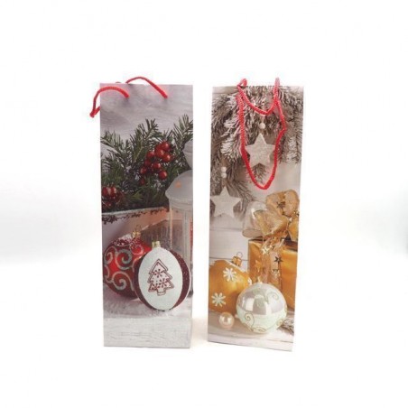 BORSA CARTA BOTTIGLIA 36X12X9CM NAT C/BR EAN 8021029305923 INGROSSO SACCHETTI E SHOPPER NATALIZI