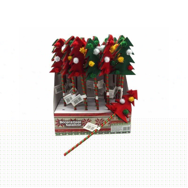 PENNA C/DEC. ALBERO PANNO C/MINI PON PON EAN 8021029732040 INGROSSO OGGETTISTICA NATALIZIA
