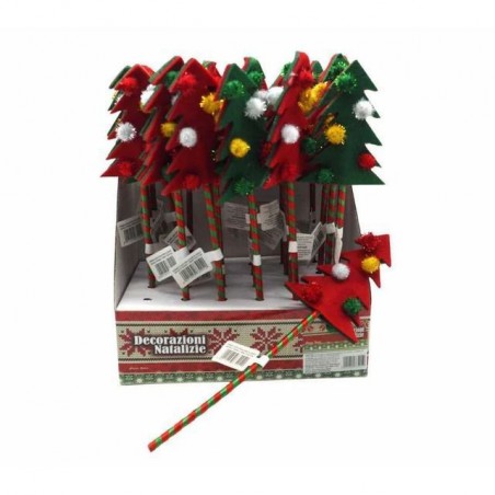 PENNA C/DEC. ALBERO PANNO C/MINI PON PON EAN 8021029732040 INGROSSO OGGETTISTICA NATALIZIA