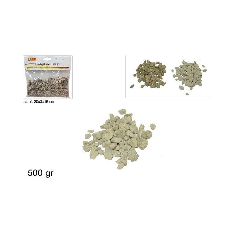 GHIAIA SACCHETTO 500GR BIANCA/NATURALE EAN 8033113454202 INGROSSO ARTICOLI DECORAZIONI NATALIZIE