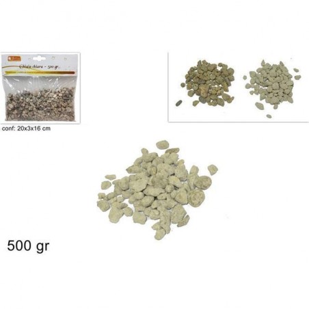 GHIAIA SACCHETTO 500GR BIANCA/NATURALE EAN 8033113454202 INGROSSO ARTICOLI DECORAZIONI NATALIZIE