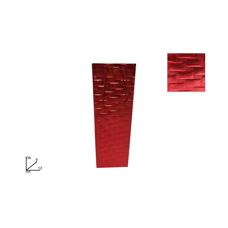 BUSTA REGALO 36X12X9 CM ROSSA EAN 8053482313795 INGROSSO SACCHETTI E SHOPPER NATALIZI