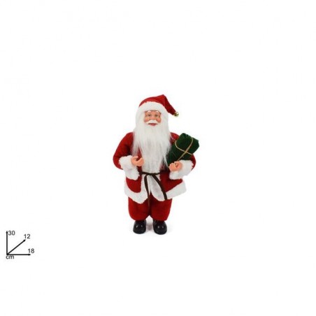BABBO NATALE CON PACCO REGALO 30CM EAN 8033113869587 INGROSSO PUPAZZI E GNOMI NATALIZI