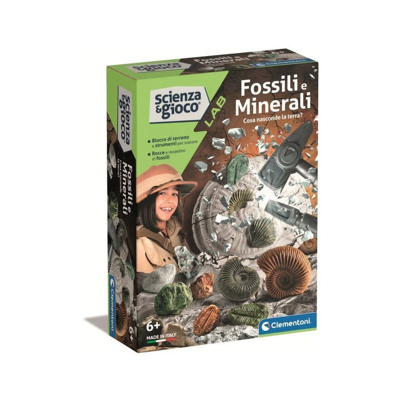 DIG KIT FOSSILI E MINERALI EAN 8005125193714 INGROSSO SCIENZA E GIOCO CLEMENTONI