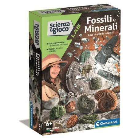 DIG KIT FOSSILI E MINERALI EAN 8005125193714 INGROSSO SCIENZA E GIOCO CLEMENTONI