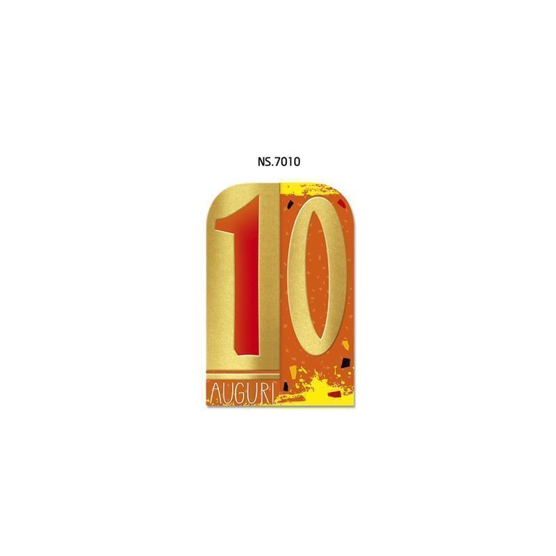 BIGLIETTO NUMERONI 10 EAN 8001608370108 INGROSSO BIGLIETTI COMPLEANNO