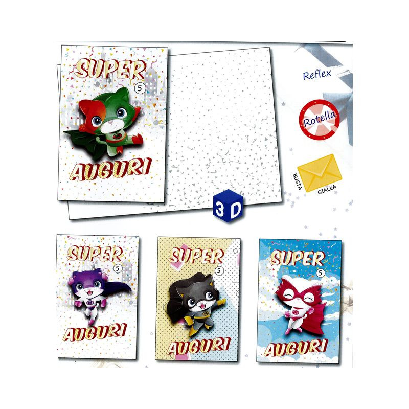BIGLIETTO B/C ROTELLA SUPER AUGURI 3D EAN 8056860796760 INGROSSO BIGLIETTI COMPLEANNO