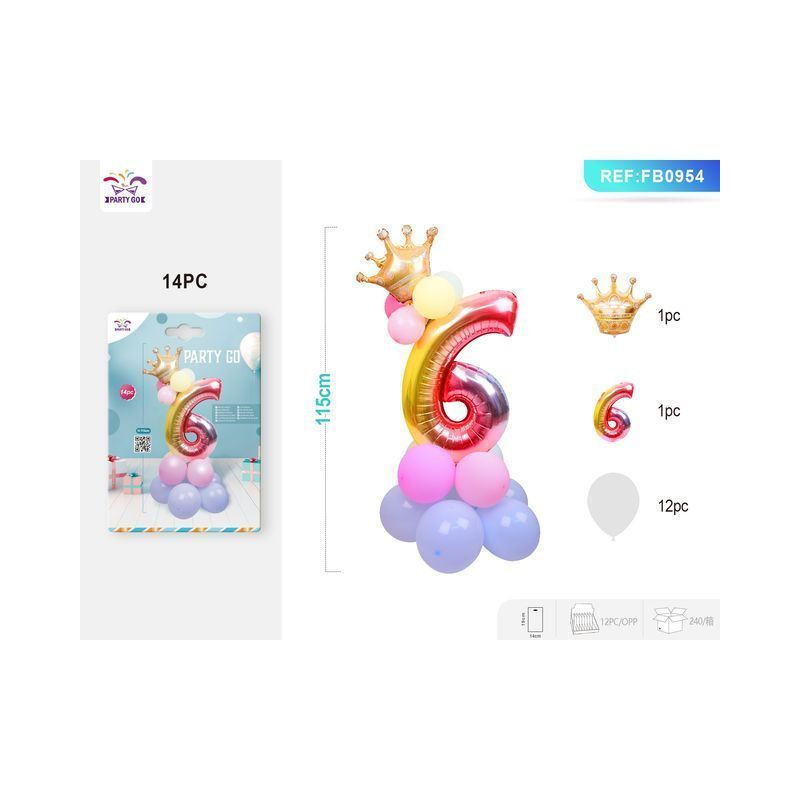 SET PALLONCINI MYLAR N.6 COL. 115CM 14PZ EAN 8058617598542 INGROSSO PALLONCINI COMPLEANNO SET PALLONCINI MYLAR N.6 COL. 115CM 14PZ EAN 8058617598542 INGROSSO PALLONCINI COMPLEANNO