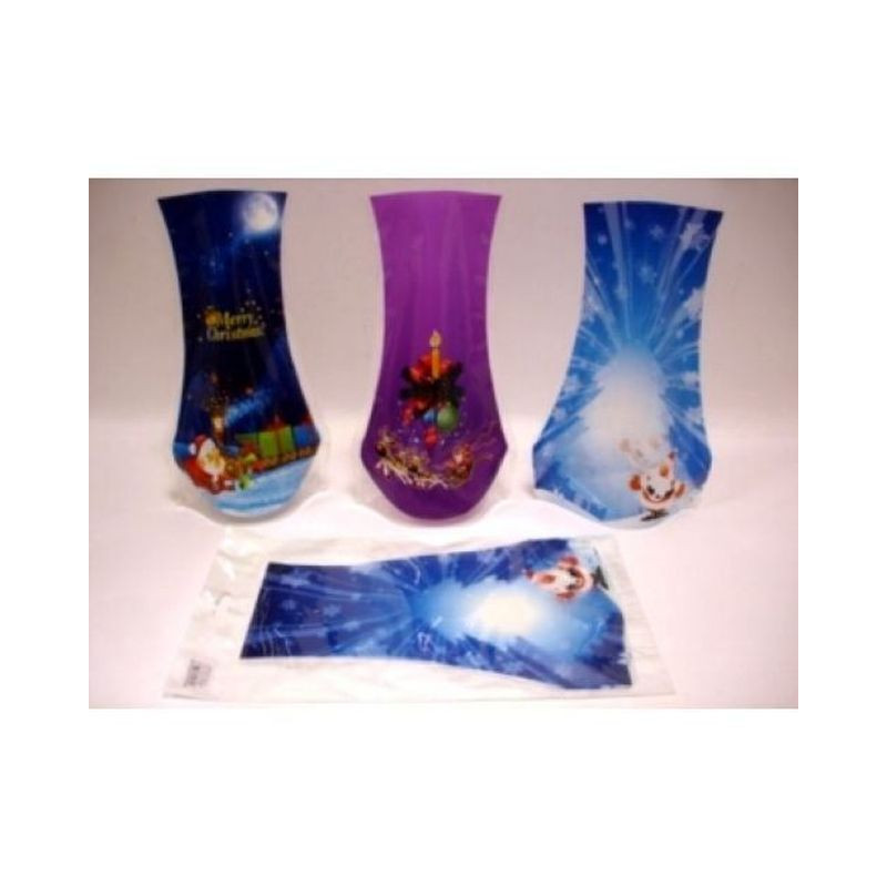 VASO PLASTICA NATALIZIO COL. ASS. EAN 8021029845986 INGROSSO FIORI FINTI NATALIZI