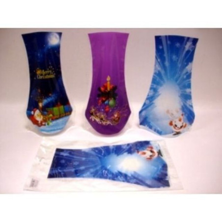 VASO PLASTICA NATALIZIO COL. ASS. EAN 8021029845986 INGROSSO FIORI FINTI NATALIZI