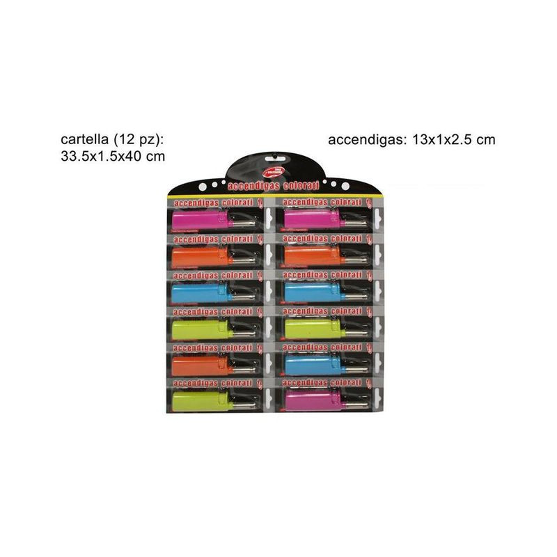 ACCENDIGAS SU CARTELLA 4 COL. EAN 8034048064986 INGROSSO ACCENDIGAS