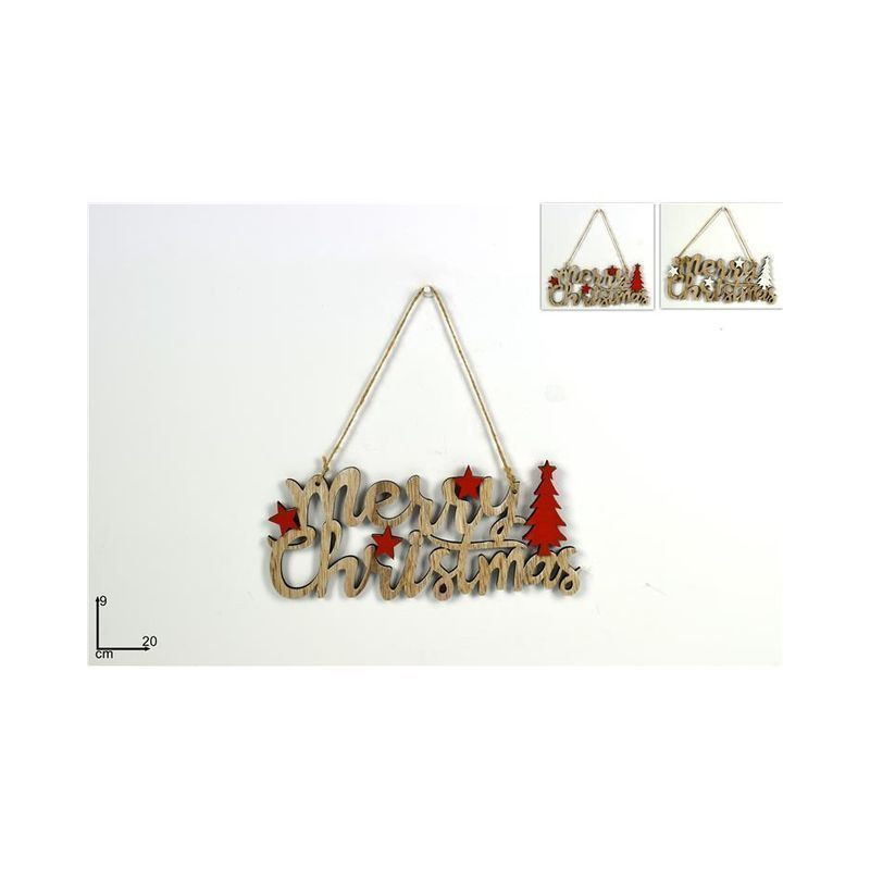 APPENDINO MERRY CHRISTMAS LEGNO CM9 2ASS EAN 8053482052182 INGROSSO APPENDINI NATALIZI