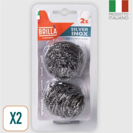 LANA SILVER INOX 2 PZ EAN 8000061028830 INGROSSO ACCESSORI PULIZIA
