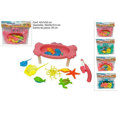 GIOCO CANNA PESCA C/VASCH. GRANCHIO/RANA EAN 8034048615249 INGROSSO GIOCHI DA EDICOLA