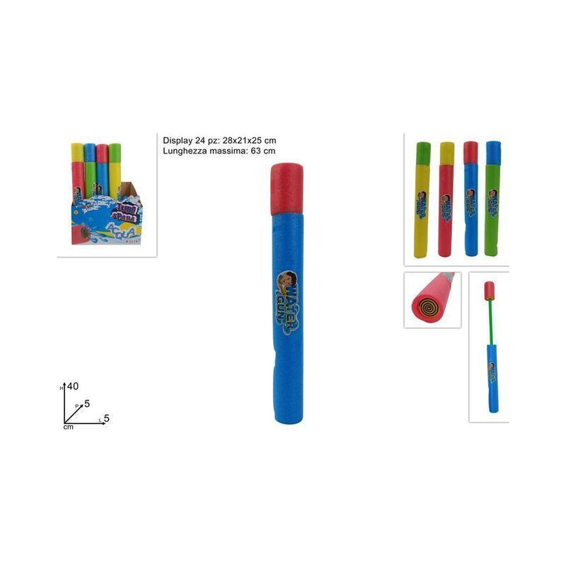 TUBO SPARA ACQUA 40CM 4 COL EAN 8034048659045 INGROSSO PISTOLE ACQUA E SPRUZZATORI
