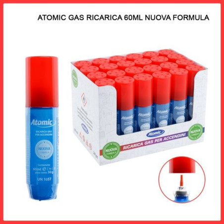 GAS REFILL 60ML ATOMIC (24) TABACCHERIA EAN 4014663158936 INGROSSO GAS PER ACCENDINI