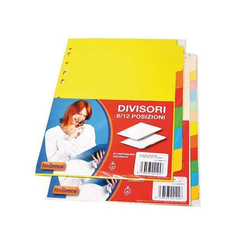CARTONCINO 6 POSIZ. COLORATI EAN 8033593021253 INGROSSO COPERTINE SEMPLICI E DIVISORI CARTONCINO 6 POSIZ. COLORATI EAN 8033593021253 INGROSSO COPERTINE SEMPLICI E DIVISORI