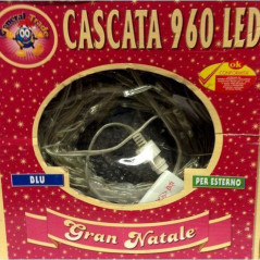 INGROSSO ARTICOLI NATALIZI CASCATA MT.7 C/960 LED BLU PROG. 8015361386030 INGROSSO ARTICOLI NATALE LUCI NATALIZIE
