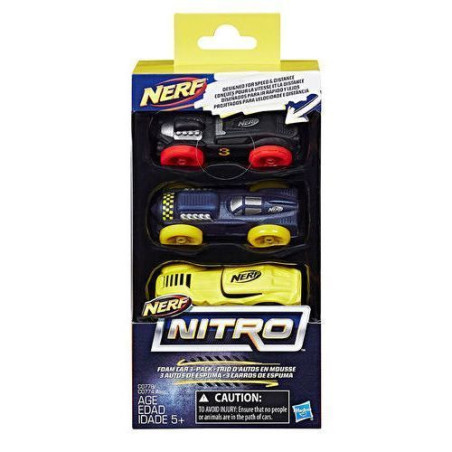 INGROSSO GIOCATTOLI NERF NITRO FOAM CAR 3PACK ASS. +5ANNI HASBRO-C/3 AUTO GOMMA-178X203X41MM 5010993381258 INGROSSO MODELLINI AU