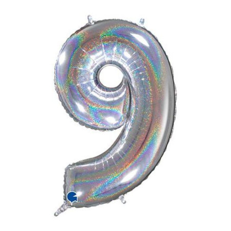 INGROSSO PALLONCINI PALLONCINO MYLAR N. 9 ARGENTO 40 101CM 8032685998411 INGROSSO ARTICOLI PER FESTE