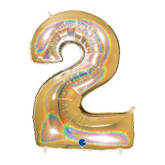 INGROSSO PALLONCINI PALLONCINO MYLAR N. 2 ORO MEGA 40 101CM 8032685998442 INGROSSO ARTICOLI PER FESTE