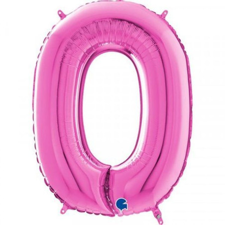PALLONCINO MYLAR N. 0 FUXIA MEGA 101CM EAN 8032685998725 INGROSSO PALLONCINI COMPLEANNO