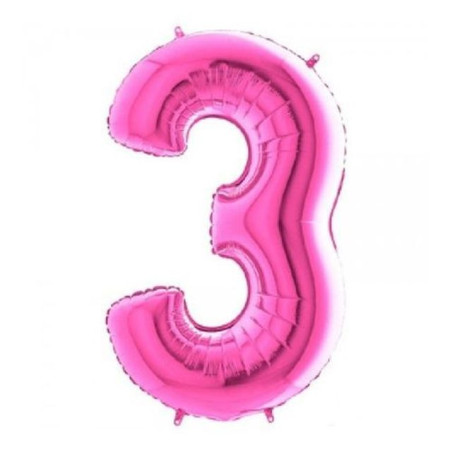 PALLONCINO MYLAR N. 3 FUXIA MEGA 101CM EAN 8032685998756 INGROSSO PALLONCINI COMPLEANNO