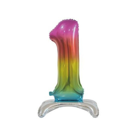 PALLONCINO MYLAR N. 1 STANDING RAINBOW EAN 8032685995830 INGROSSO PALLONCINI COMPLEANNO