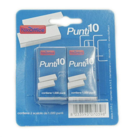 INGROSSO CARTOLERIA BLISTER PUNTI X CUCITR. N.10 PZ.2 8033593070398 INGROSSO ARTICOLI DI CANCELLERIA