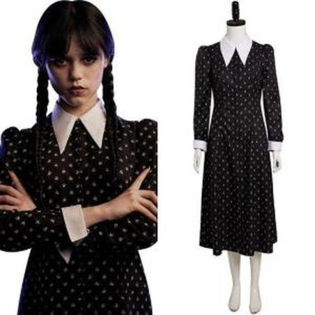 INGROSSO HALLOWEEN ABITO MERCOLEDI' ADDAMS C/PARRUCCA TG.S 8026196113227 INGROSSO ARTICOLI DI HALLOWEEN