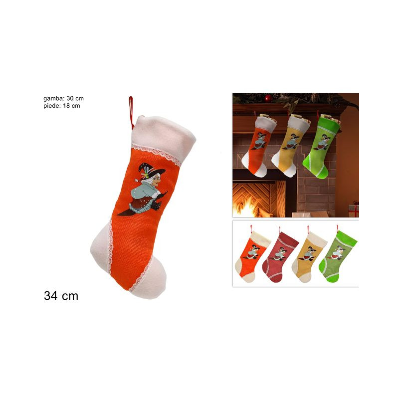 CALZA BEFANA JUTA COLORATA 4COLORI EAN 8033113409790 INGROSSO BEFANA