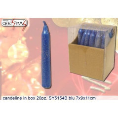 INGROSSO ARTICOLI NATALIZI CANDELINE IN BOX PZ.20 BLU 8033113032547 INGROSSO ARTICOLI NATALE CANDELE E LAMPADE NATALIZIE