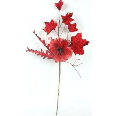 INGROSSO ARTICOLI NATALIZI BOX 2 PEONIE GLITTER ROSSO 8033113080579 INGROSSO DECORAZIONI NATALIZIE FIORI FINTI NATALIZI