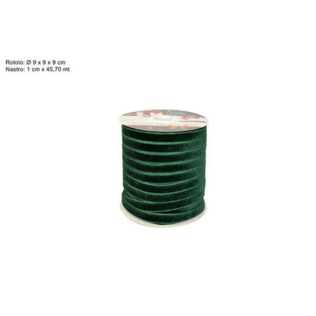 ROTOLO NASTRO VELLUTO 1CMX45,70MT (50Y) EAN 8053482028040 INGROSSO NASTRI NATALIZI PER ADDOBBO