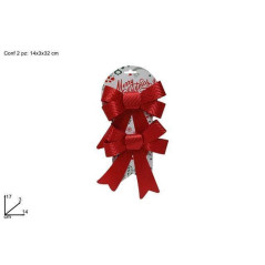 INGROSSO ARTICOLI NATALIZI FIOCCHI SET 2PZ 14x17CM DEC GLITTER ROSS 8053482100234 INGROSSO ADDOBBI ALBERO NATALE