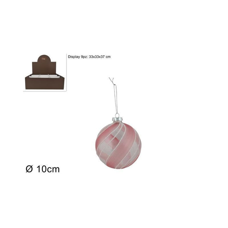 PALLA VETRO 10CM C/FASCIA ONDULATA ROSA EAN 8053482166834 INGROSSO PALLINE DI NATALE E PUNTALI PALLA VETRO 10CM C/FASCIA ONDULATA ROSA EAN 8053482166834 INGROSSO PALLINE DI NATALE E PUNTALI