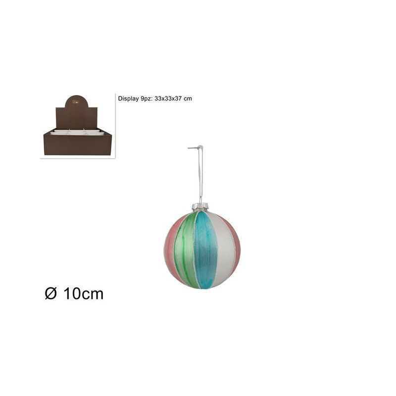 PALLA VETRO 10CM FASCE MULTICOLOR EAN 8053482166971 INGROSSO PALLINE DI NATALE E PUNTALI PALLA VETRO 10CM FASCE MULTICOLOR EAN 8053482166971 INGROSSO PALLINE DI NATALE E PUNTALI