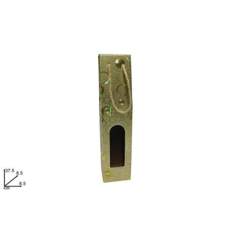 BOX PORTABOTTIGLIA ORO R580-BOX/GOLD EAN 8053482211404 INGROSSO SACCHETTI E SHOPPER NATALIZI