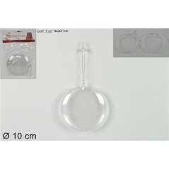 INGROSSO ARTICOLI NATALIZI SFERE PIATTE PLASTICA TRASPAR. 10CM 2PZ 8033113683831 INGROSSO DECORAZIONI NATALIZIE
