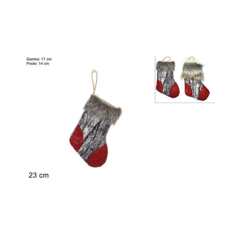 CALZINO C/PELLICCIA C/TESS. EFFET LEGNO EAN 8033113761232 INGROSSO BEFANA