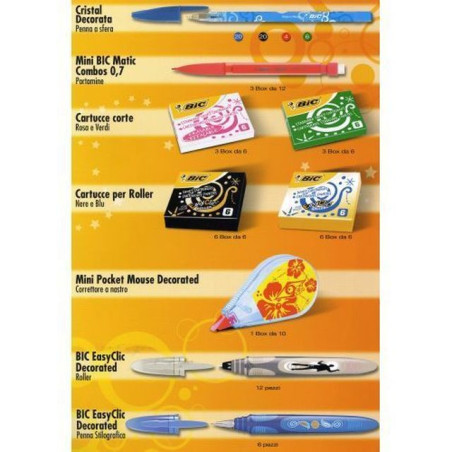 INGROSSO CARTOLERIA DISPLAY BIC TEENS 869032 869032    INGROSSO PENNE REFIL MARCATORI EVIDENZIATORI