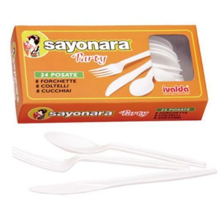 INGROSSO CASALINGHI SAYONARA 24 POSATE IN PP DA DESSERT 8000675010740 INGROSSO ACCESSORI CUCINA POSATE PER LA CASA