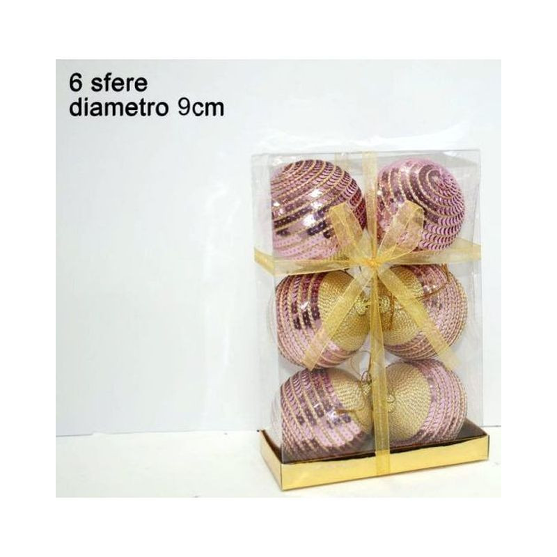 BOX 6 PALLE CM.9 MULTIPAILL.PORP.CH. EAN 8033113155819 INGROSSO PALLINE DI NATALE E PUNTALI