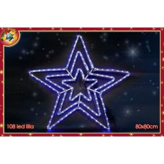 INGROSSO ARTICOLI NATALIZI DEC STELLA C/108 LED LILLA PROG 8015361661151 INGROSSO ARTICOLI NATALE LUCI NATALIZIE